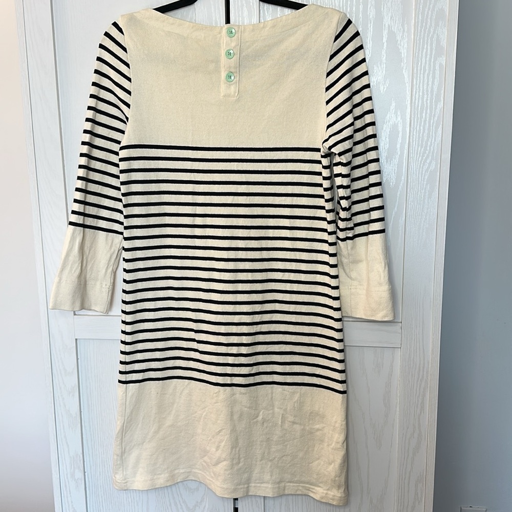 Anthropologie Allihop Belmont Dress Black and Cream Stripe Casual Shift Dress - Picture 3 of 6
